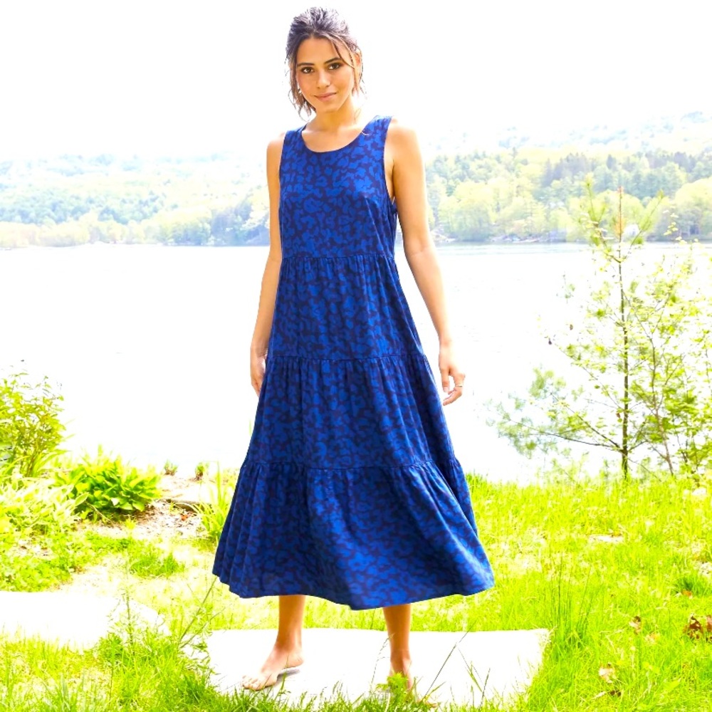 Elegant Blue Sleeveless Dress